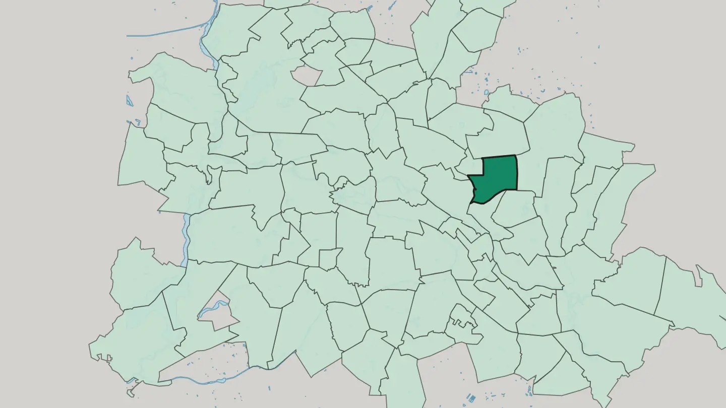 Map of Lichtenberg in Berlin