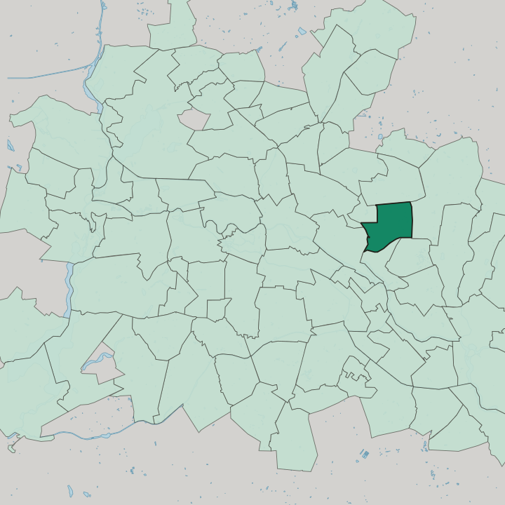 Map showing Lichtenberg — In Berlin