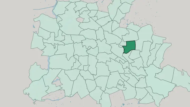 Map of Lichtenberg in Berlin