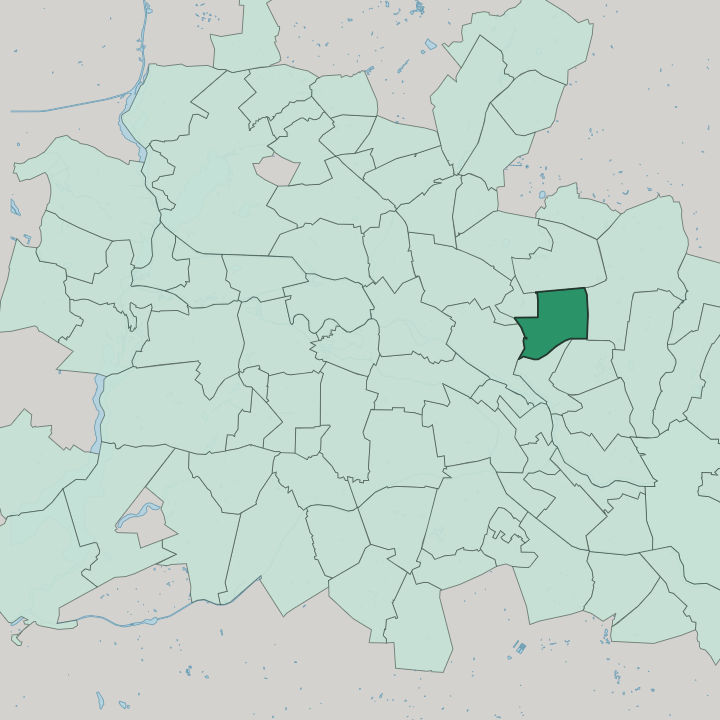 Map showing Lichtenberg — In Berlin