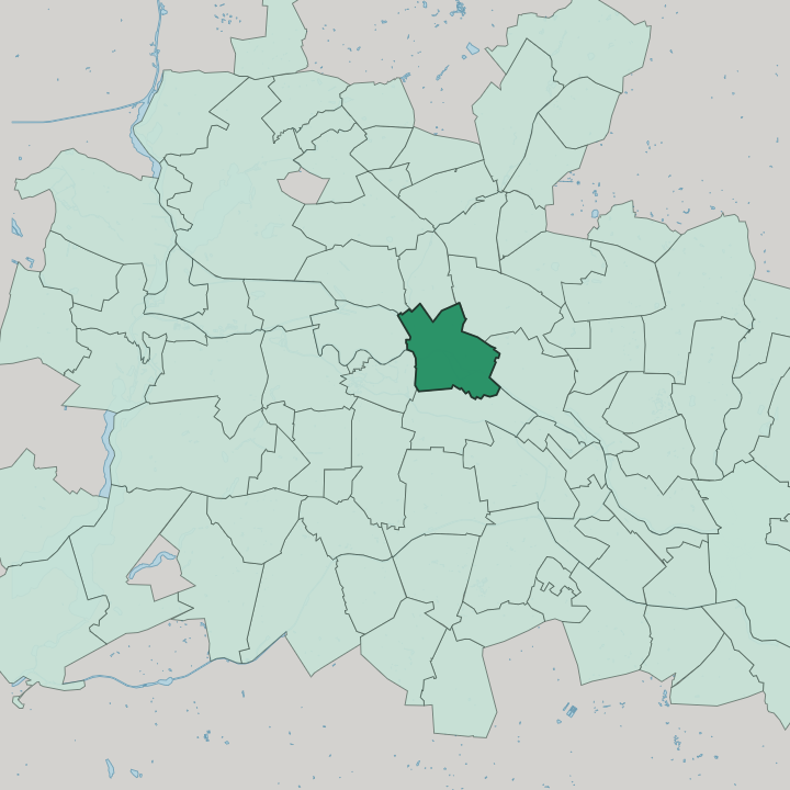 Map showing Mitte — In Berlin