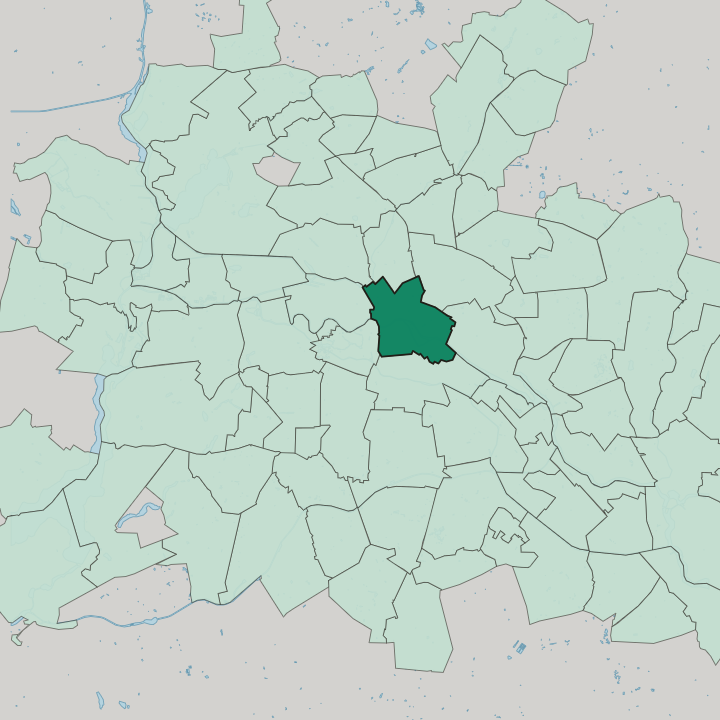 Map showing Mitte — In Berlin