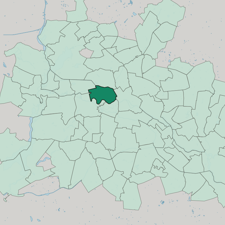 Map showing Moabit — In Berlin