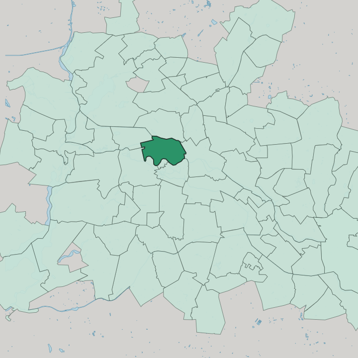 Map showing Moabit — In Berlin
