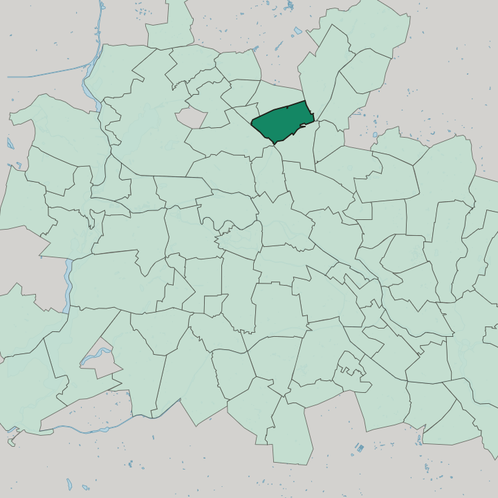 Map showing Niederschönhausen — In Berlin