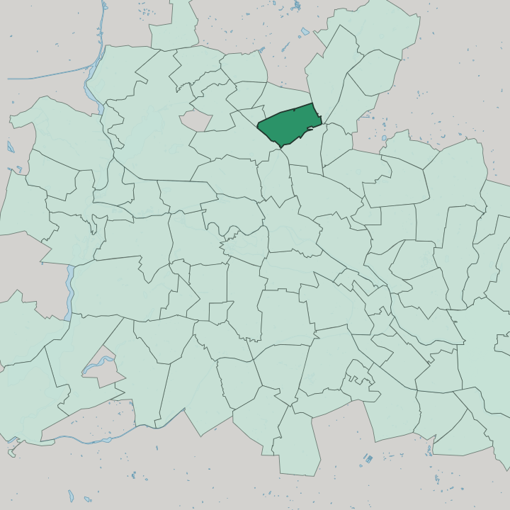 Map showing Niederschönhausen — In Berlin