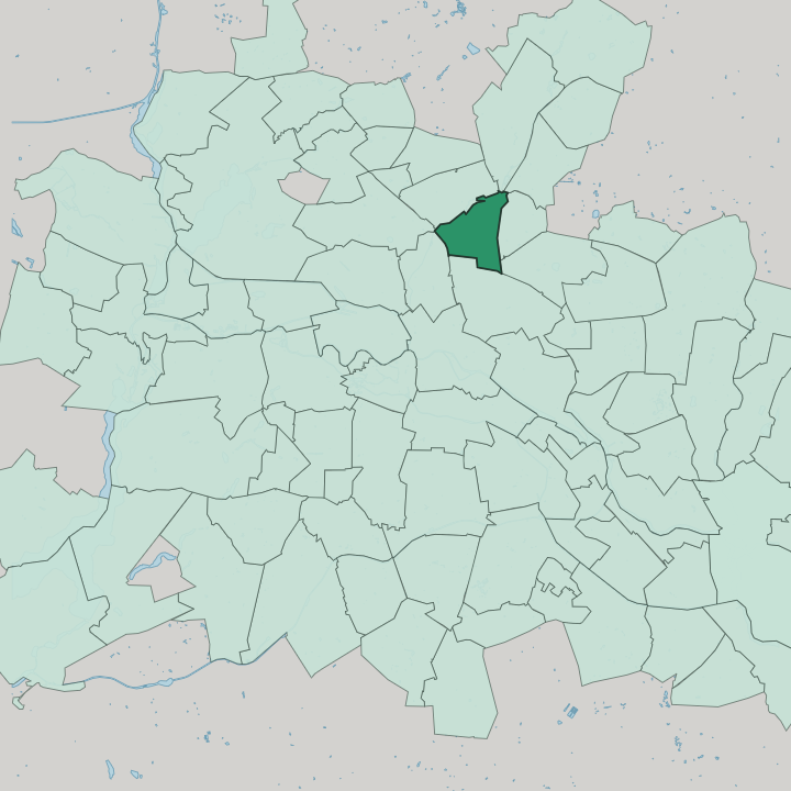 Map showing Pankow — In Berlin