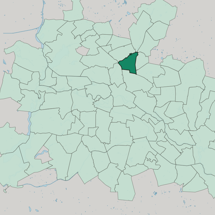 Map showing Pankow — In Berlin