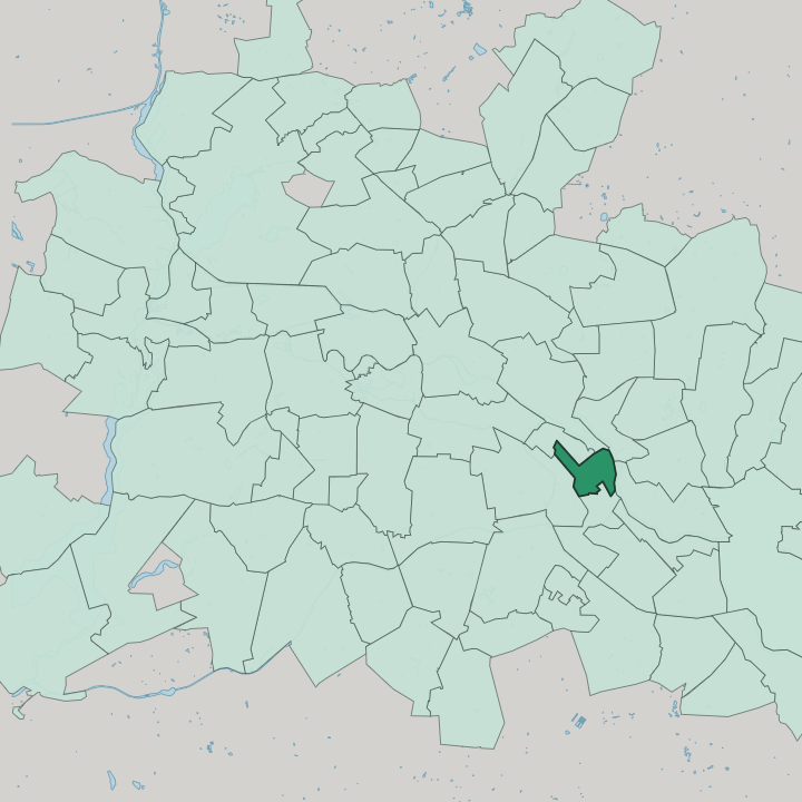 Map showing Plänterwald — In Berlin