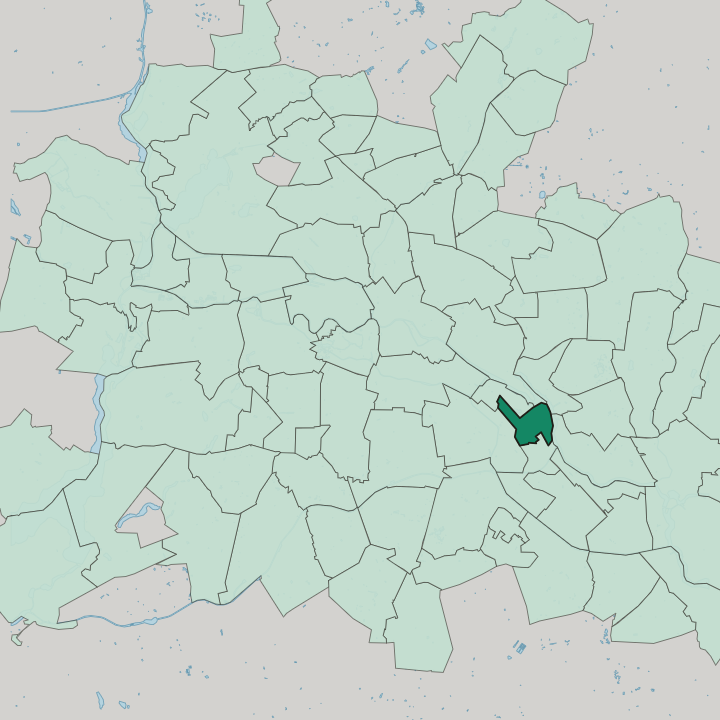 Map showing Plänterwald — In Berlin