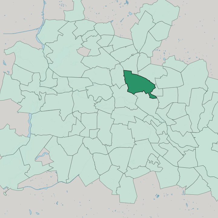 Map showing Prenzlauer Berg — In Berlin