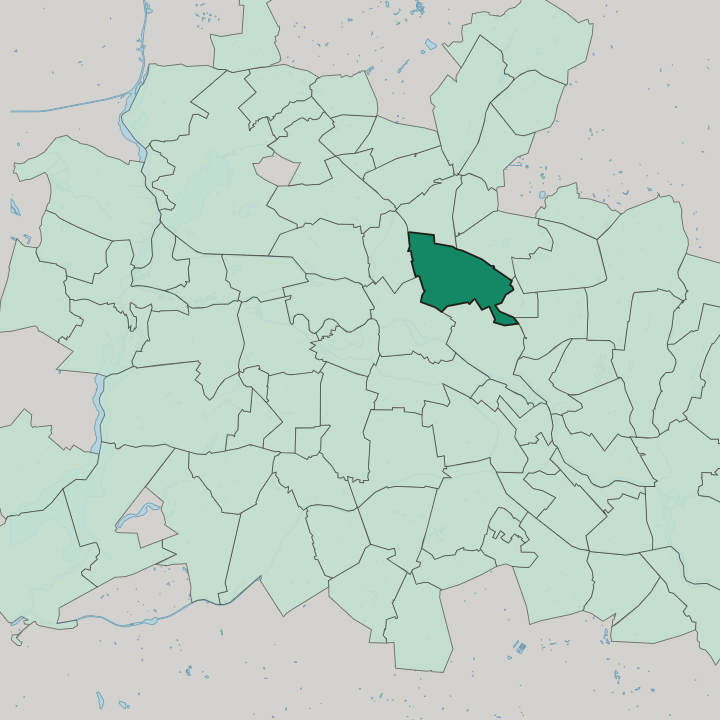 Map showing Prenzlauer Berg — In Berlin