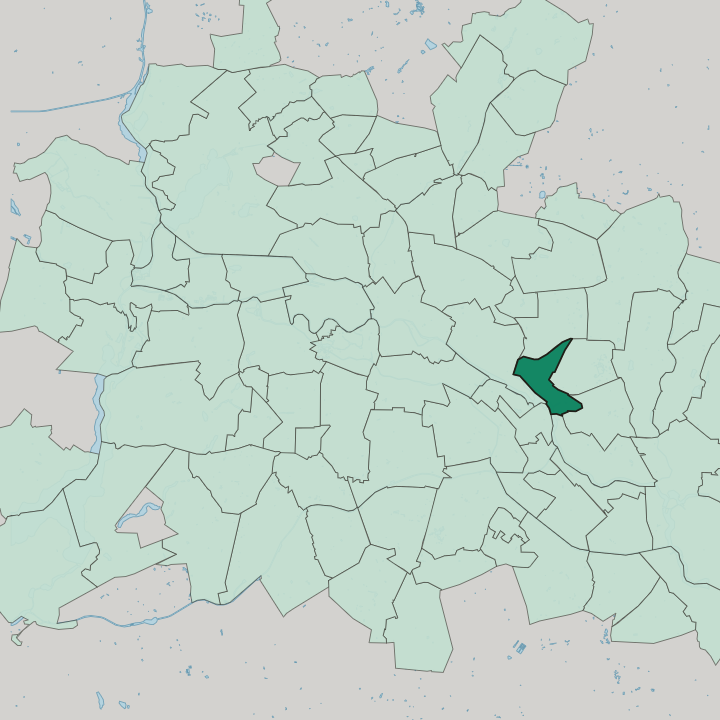 Map showing Rummelsburg — In Berlin