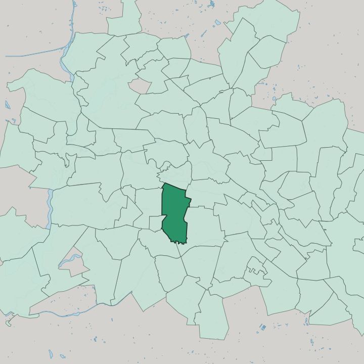 Map showing Schöneberg — In Berlin