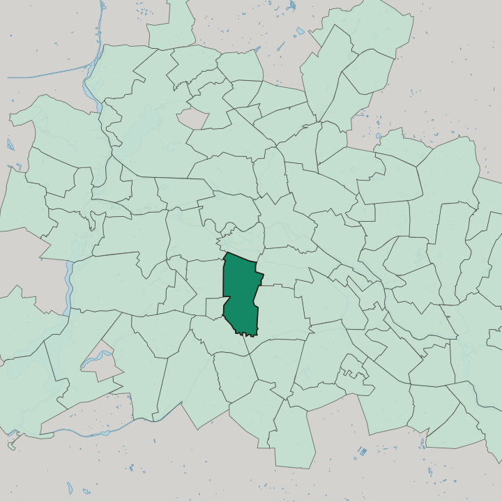 Map showing Schöneberg — In Berlin