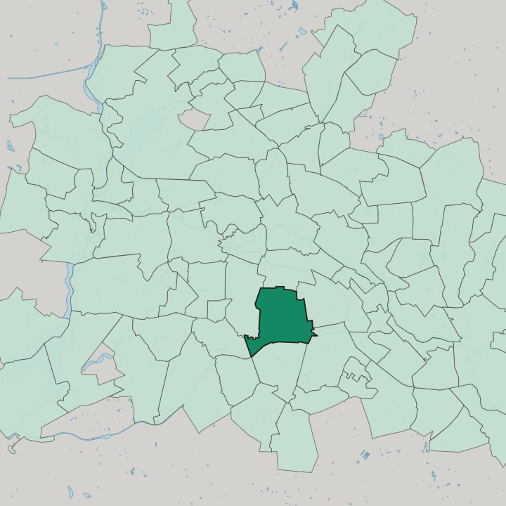 Map showing Tempelhof — In Berlin