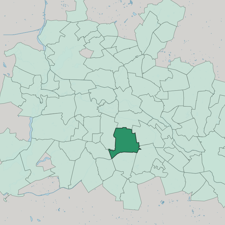 Map showing Tempelhof — In Berlin