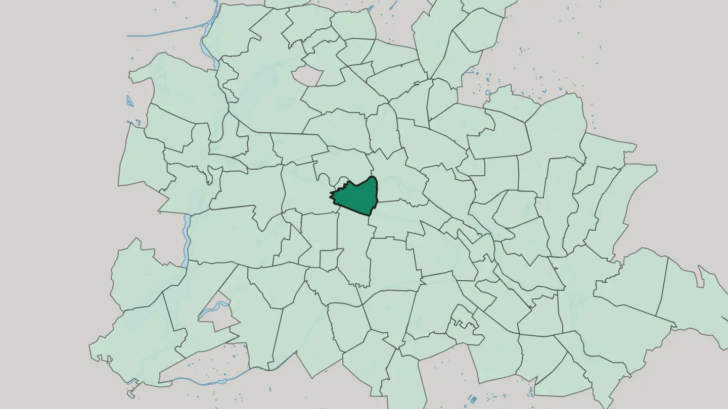 Map of Tiergarten in Berlin
