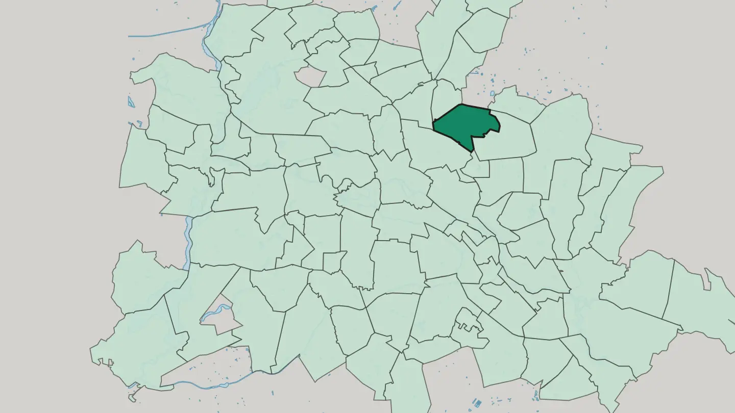 Map of Weißensee in Berlin