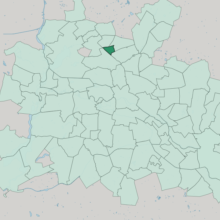 Map showing Wilhelmsruh — In Berlin