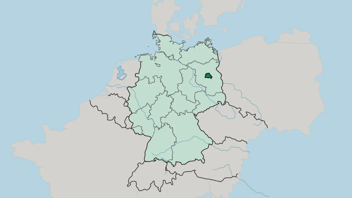 Map of Land Berlin in Germany