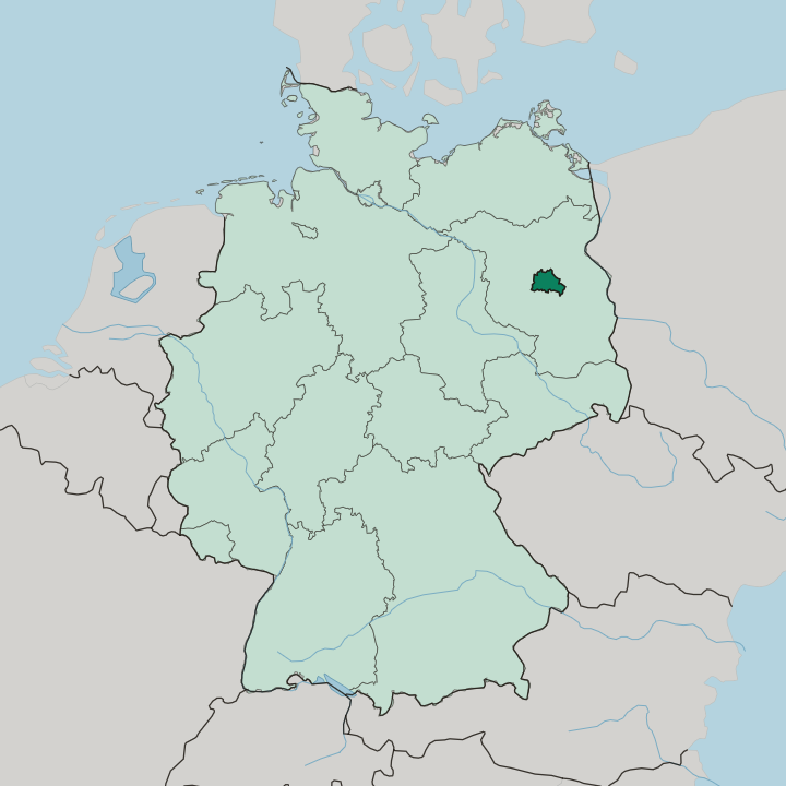 Map showing Land Berlin — In Germany