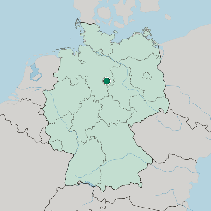 Map showing Braunschweig — In Germany