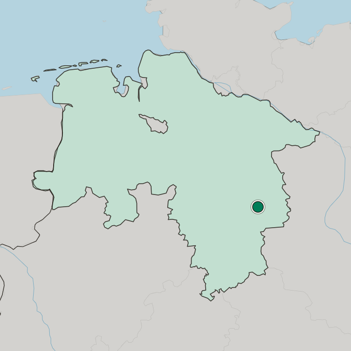 Map showing Braunschweig — In Lower Saxony