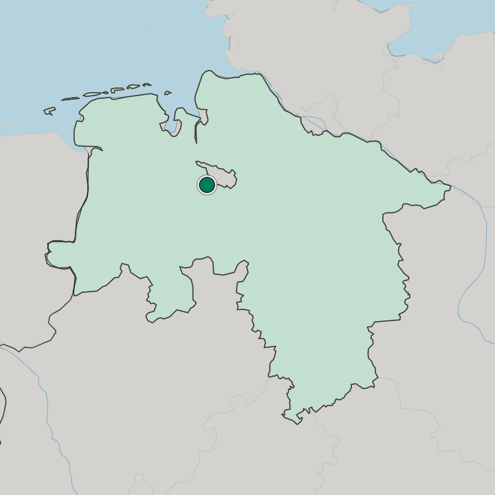 Map showing Delmenhorst — In Lower Saxony