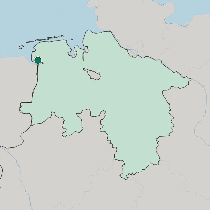 Map showing Emden — In Lower Saxony