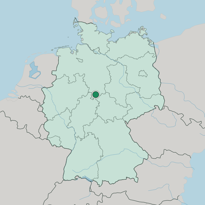 Map showing Göttingen — In Germany