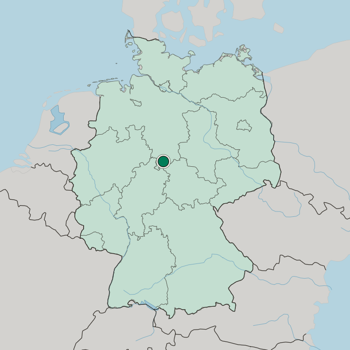 Map showing Göttingen — In Germany