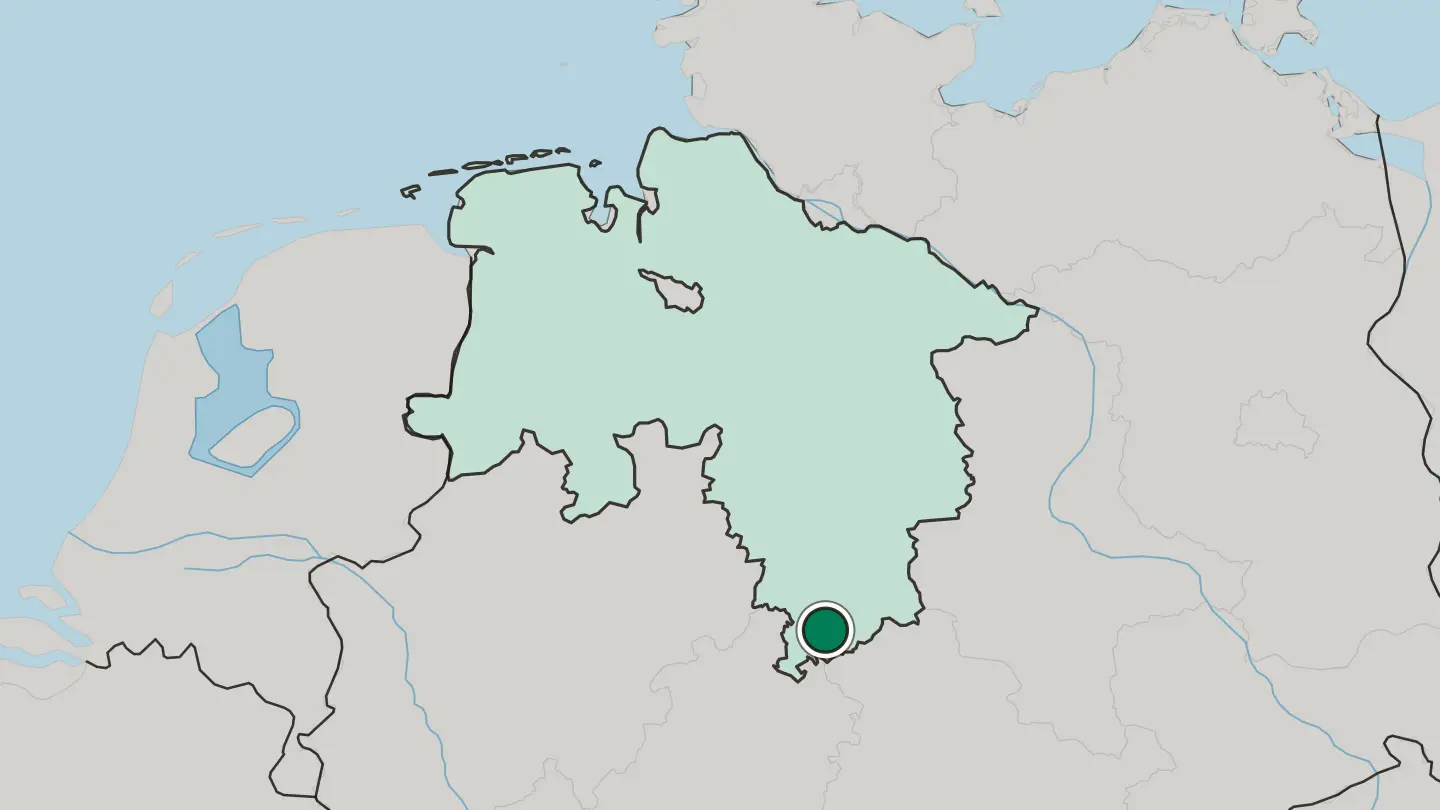 Map of Göttingen in Germany