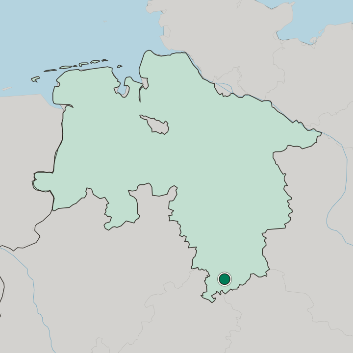 Map showing Göttingen — In Lower Saxony