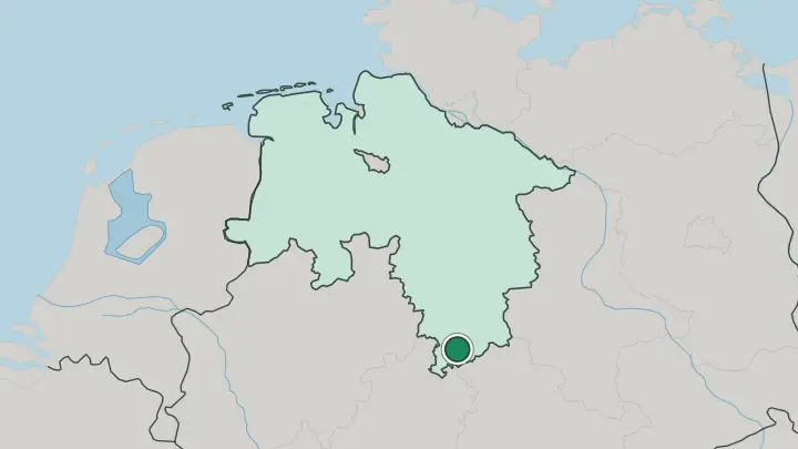 Map of Göttingen in Germany