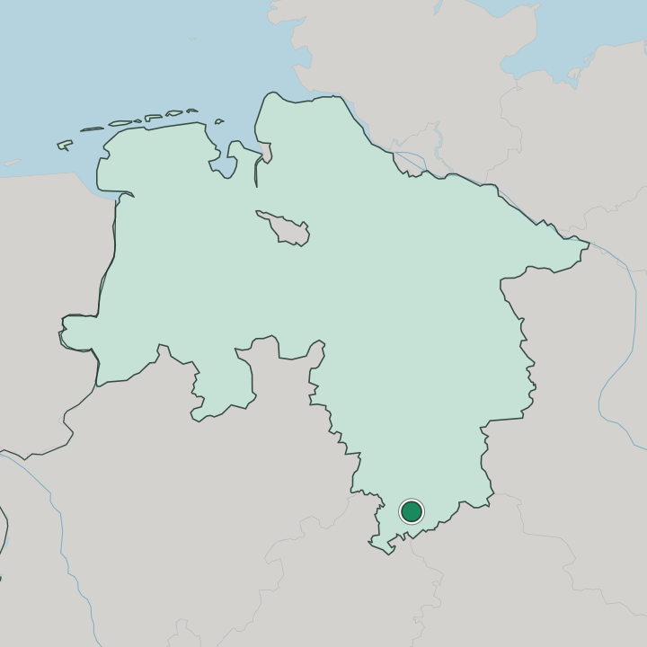 Map showing Göttingen — In Lower Saxony