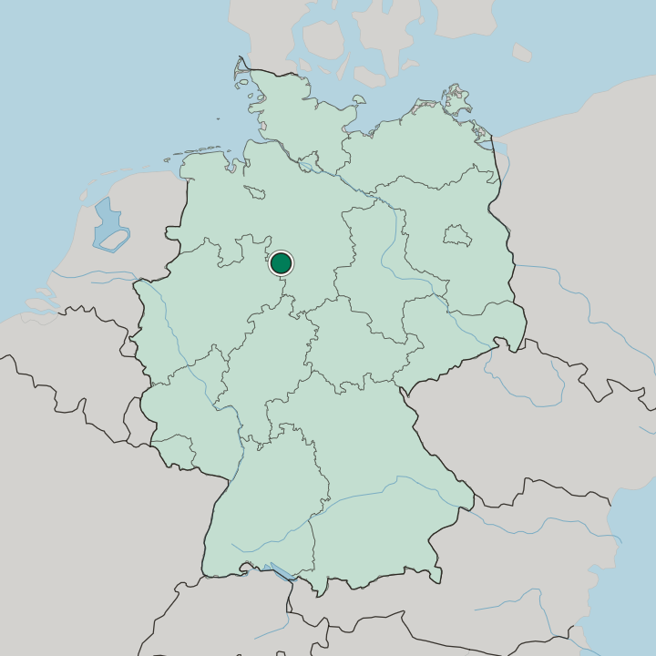Map showing Hameln — In Germany