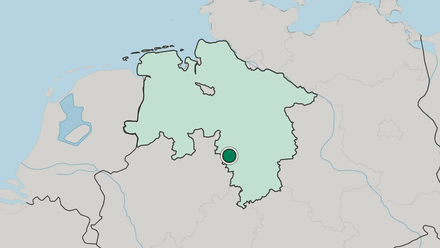 Map of Hameln in Germany