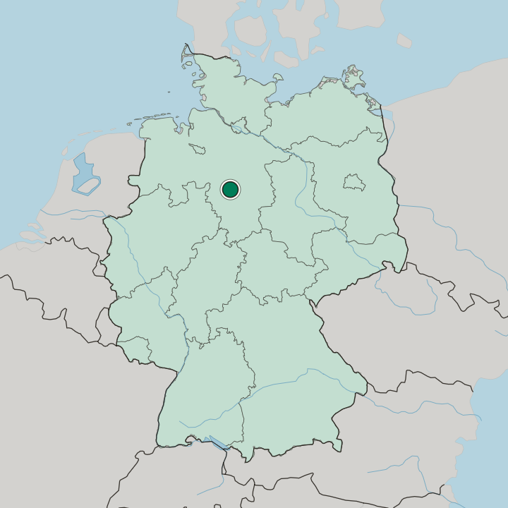 Map showing Hannover — In Germany