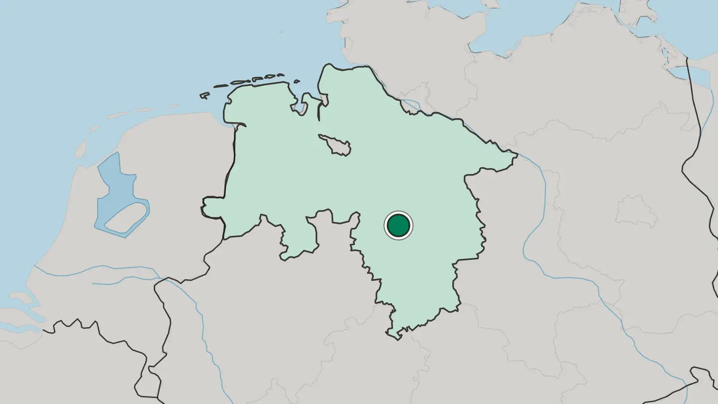 Map of Hannover in Germany