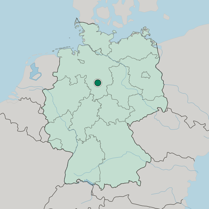 Map showing Hildesheim — In Germany