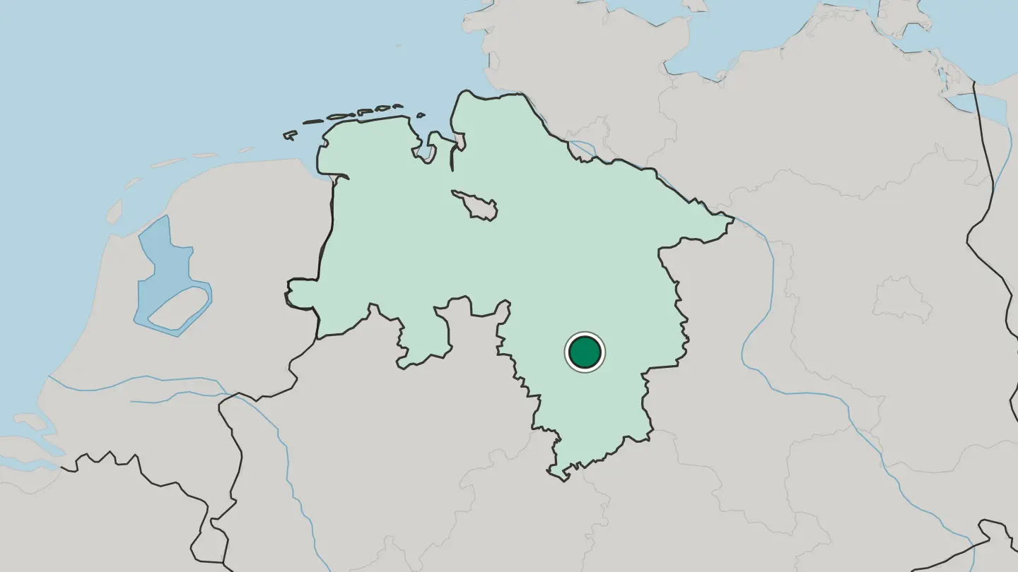 Map of Hildesheim in Germany