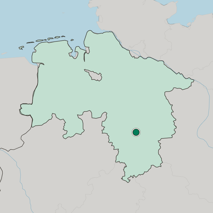 Map showing Hildesheim — In Lower Saxony