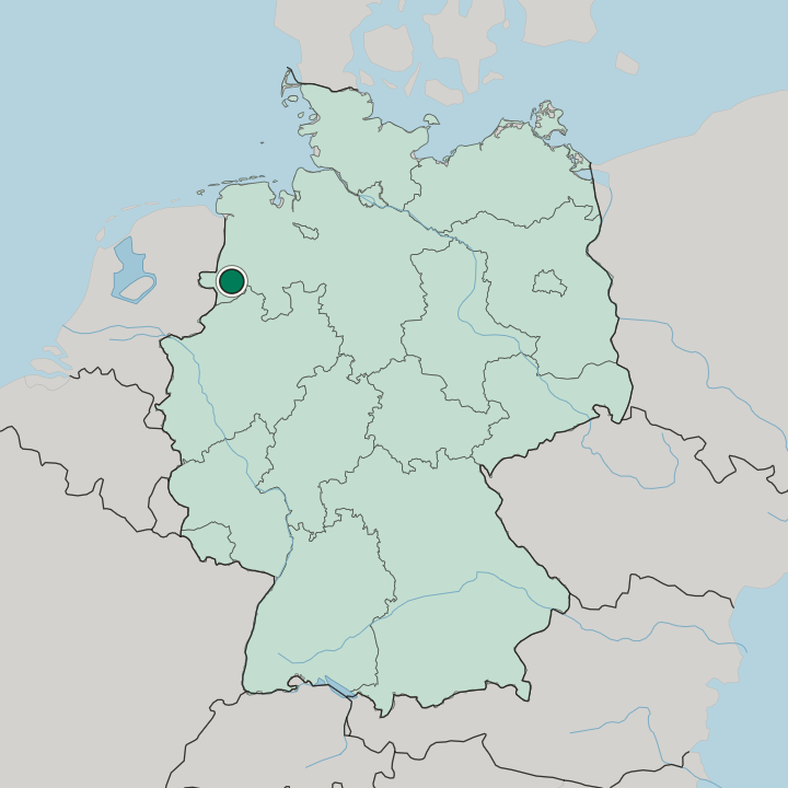 Map showing Lingen — In Germany