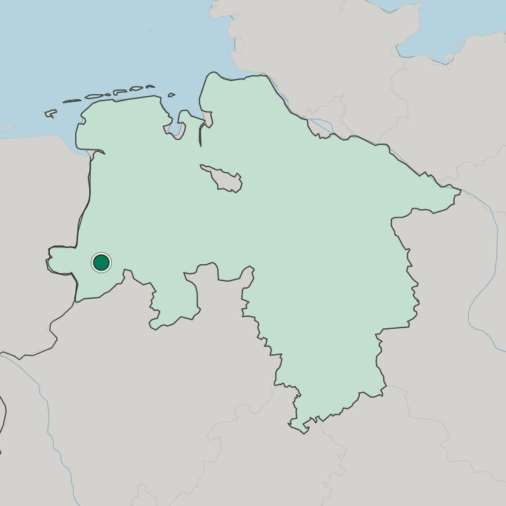 Map showing Lingen — In Lower Saxony