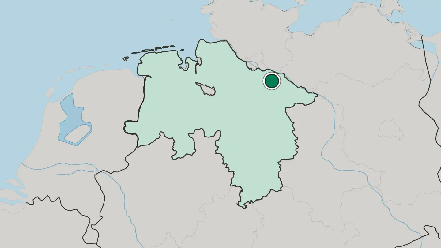 Map of Lüneburg in Germany