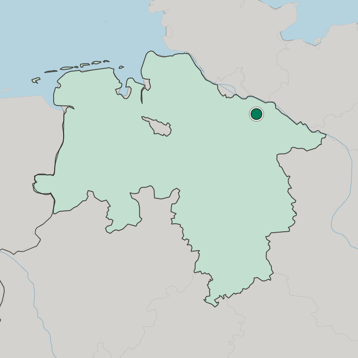 Map showing Lüneburg — In Lower Saxony