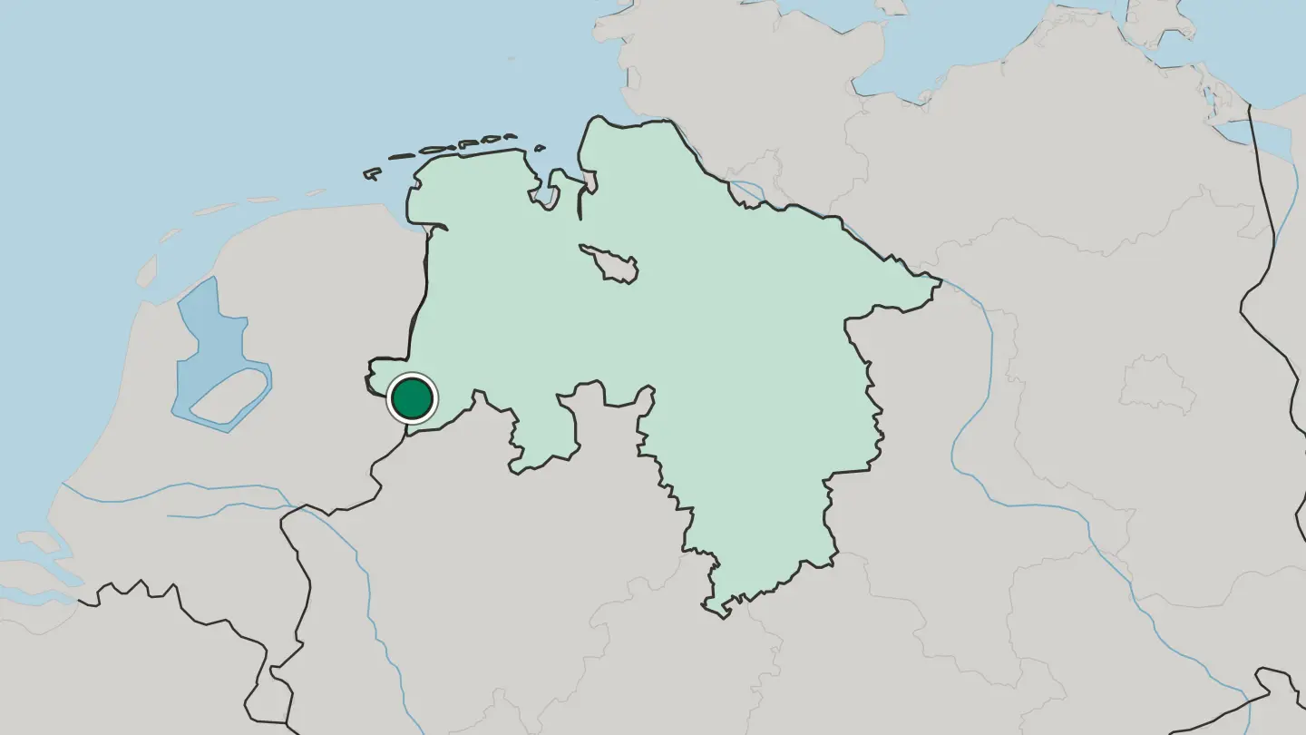 Map of Nordhorn in Germany