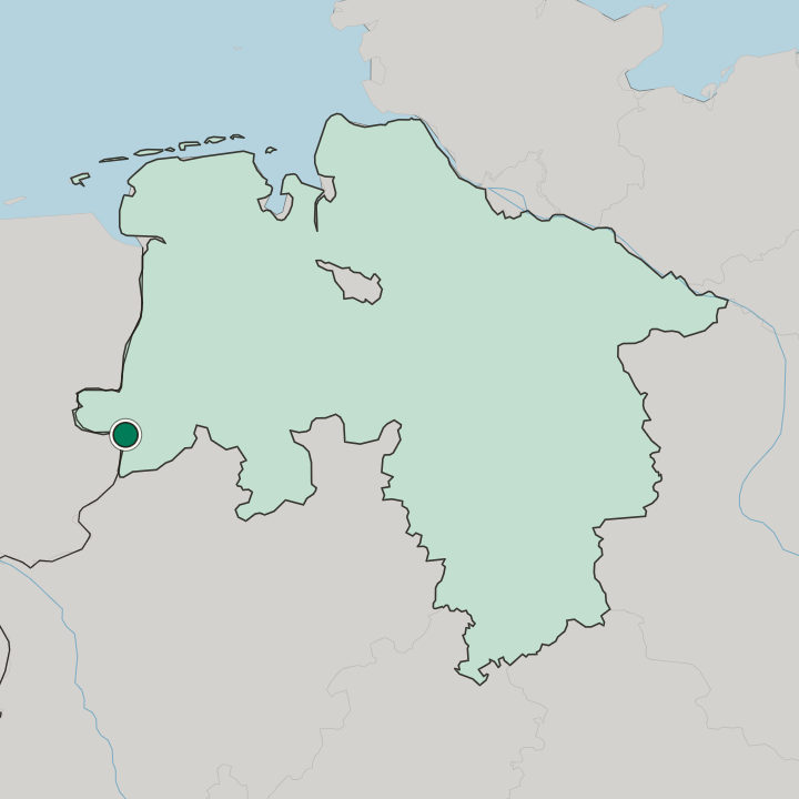 Map showing Nordhorn — In Lower Saxony