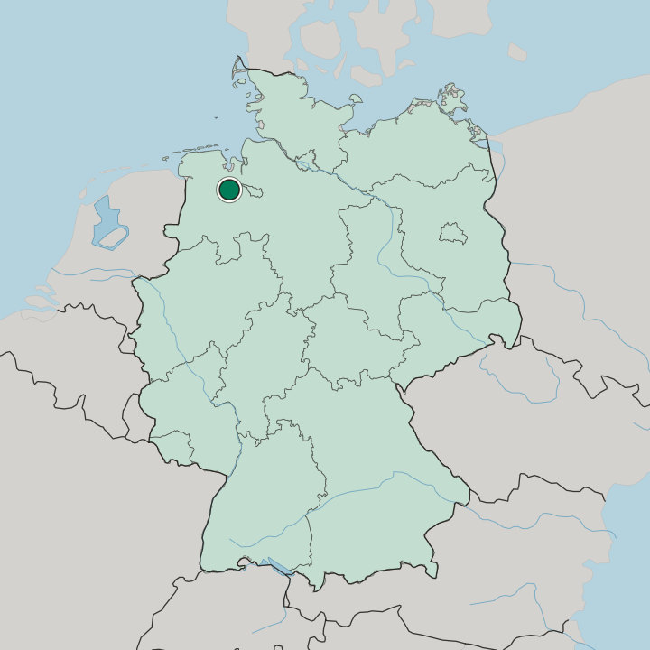 Map showing Eversten — In Germany